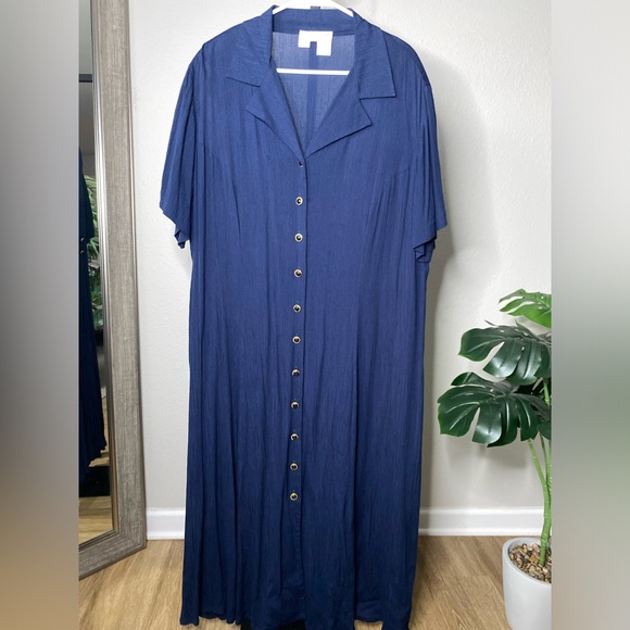 Beautiful Navy Blue Vintage Maci Dress - Picture 1 of 4